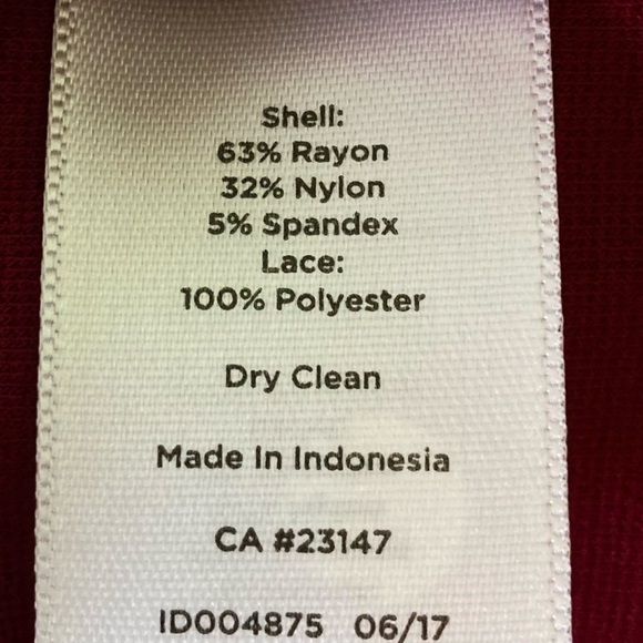 Talbots V-Neck Wine Sheath Midi Dress Crochet Lace Bell Sleeves (Size 16WP) - Picture 10 of 12